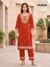Anjish By Banwery Cotton Embroidery Work Kurti With Bottom